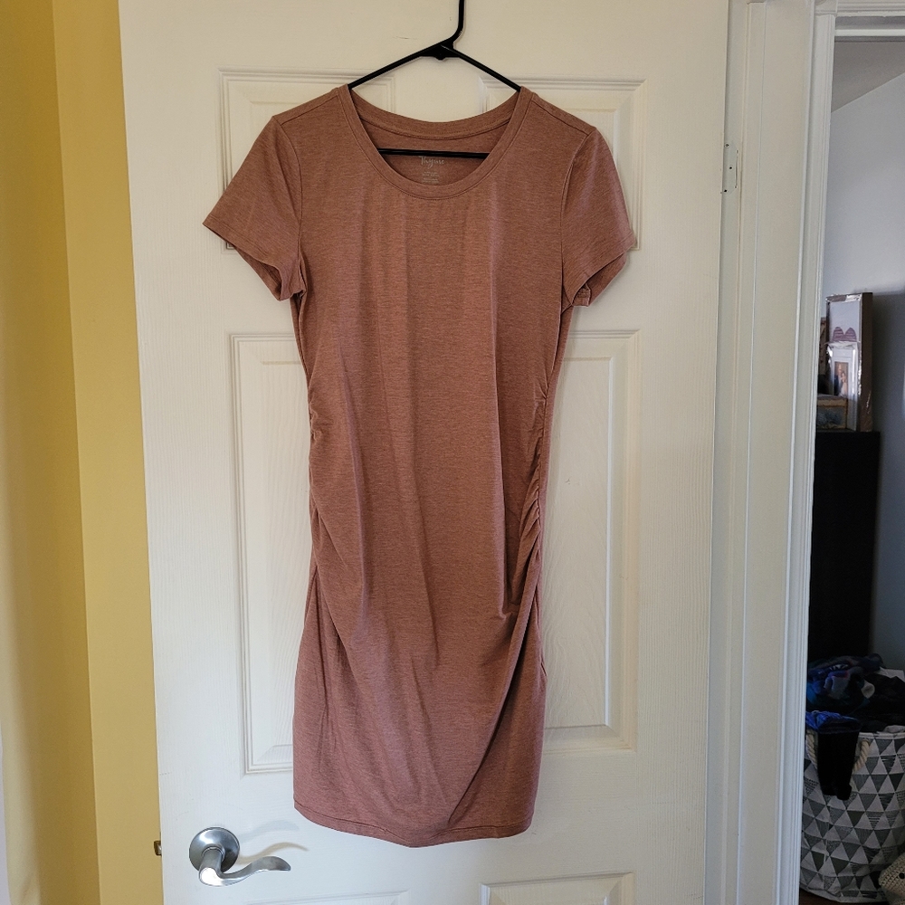 Thyme Maternity t-shirt dress dusty rose